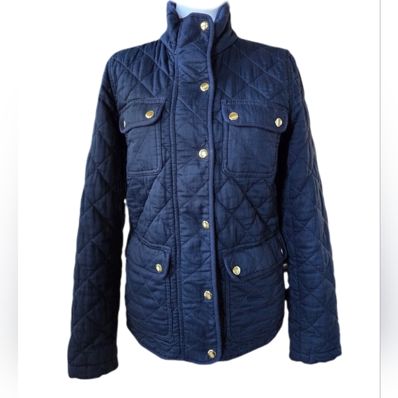 J Crew Factory Mercantile Navy Quilted Field Jacket Size S - Picture 8 of 9